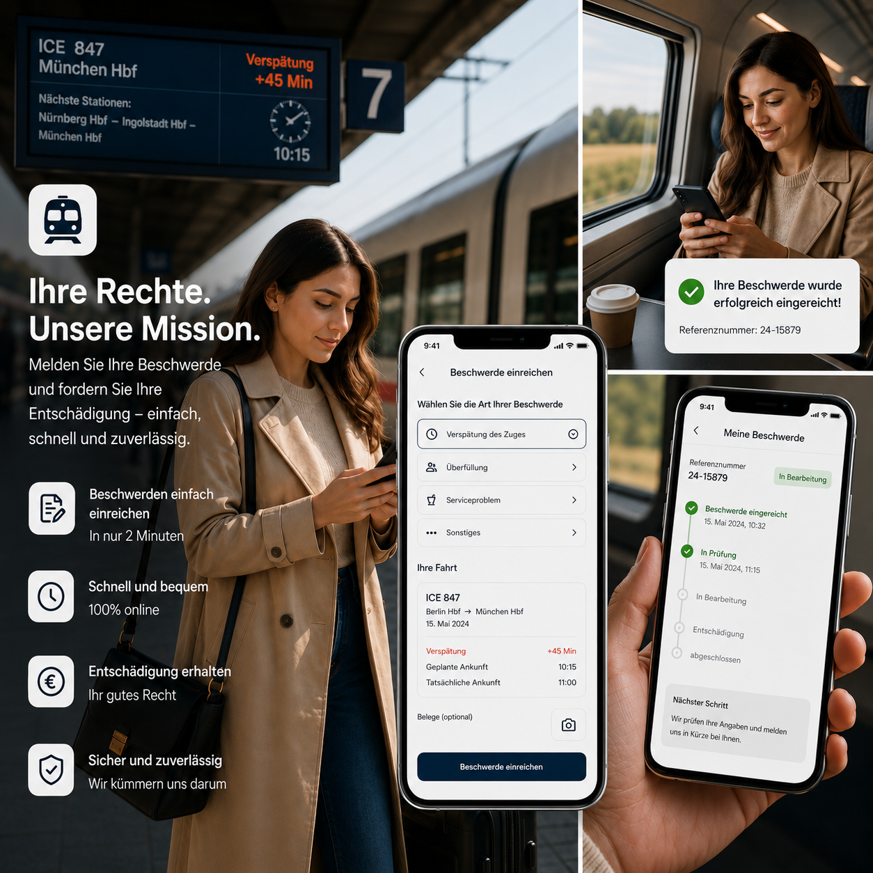 TechBahn App-Vorschau: Beschwerde einreichen und Status verfolgen